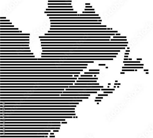 Map of Eastern Canada showing the earth with a few horizontal black lines. No labels at all.