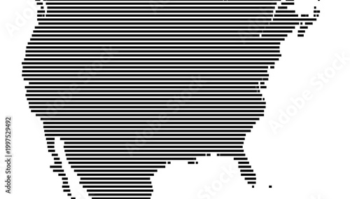 Map of North America showing the earth with a few horizontal black lines. No labels at all.