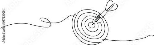 Dart hitting spiral target with tail Vector