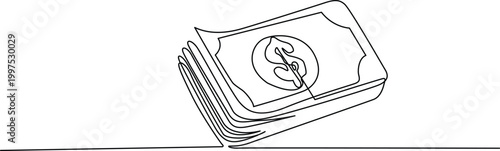 Stack of dollar bills with dollar sign icon Vector