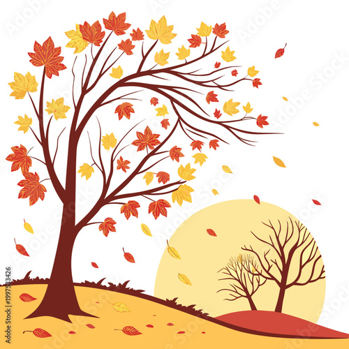 autumn tree vector