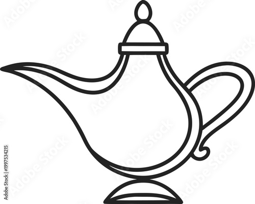 Elegant magic lamp symbolizing wishes, fantasy, and ancient tales of mythical powers