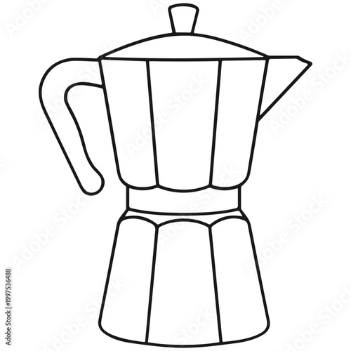 Moka Pot Coffee Maker Line Icon Vector Illustration
