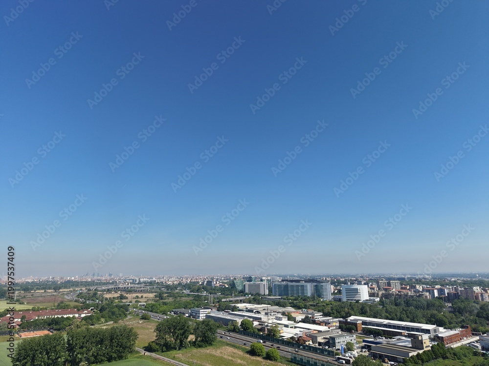 Obraz premium Factory District From Above Drone