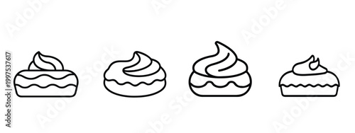 Sweet candy web line icons set lollipop chocolate birthday party dessert sugar treats web line icons set & more vector illustration on editable stroke