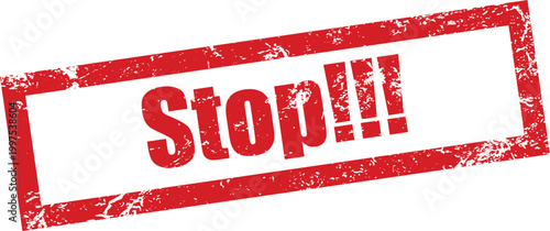 Red Stop Stamp on White Background – Grunge Rubber Stamp Effect