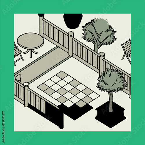 Top view plant in pot 3d rendering