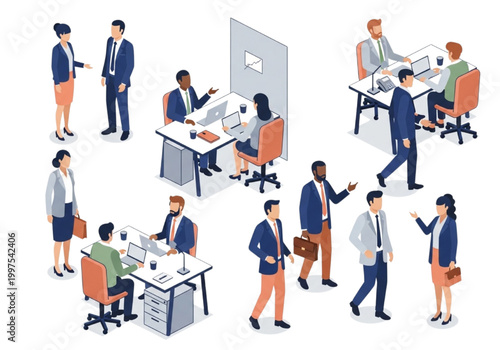 Professional business operations in a modern office, showcasing collaborative teamwork, strategic meetings, and efficient project execution, often supported by CAD principles