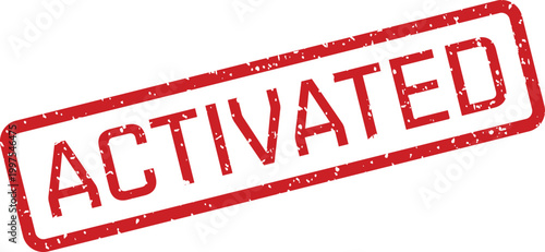 A vibrant red rubber stamp with the word ACTIVE clearly visible in a distressed texture