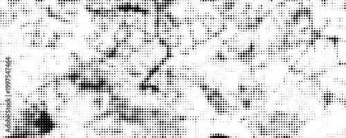 Dotted gradient vector illustration, white and black halftone background, horizontal seamless dotted lines, monochrome dots texture backdrop, retro effect. modern