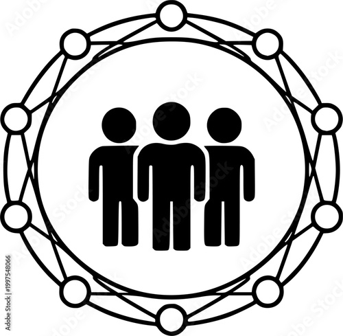 Social Network Team Connection Community People Icon Vector