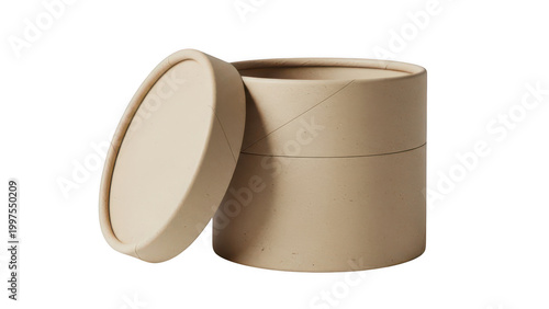 Round cardboard container with lid for storage and organization