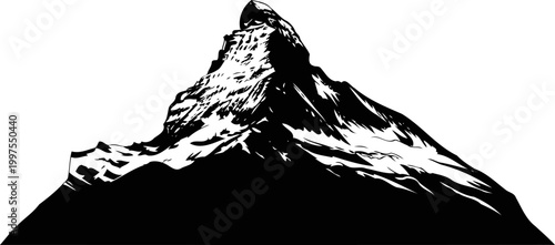 Iconic pointed peak standing against sky