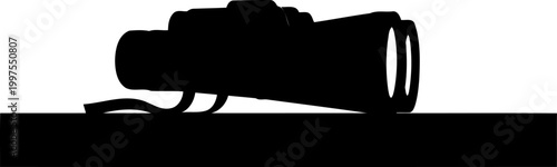 Optical binoculars for bird watching and observation silhouette