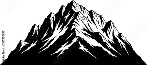 Rugged mountain range covering the horizon