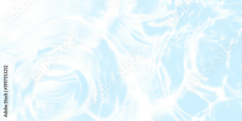 Blue and white water ripples light surface overlay background. 3d clear ocean surface pattern with reflection effect backdrop. Marble desaturated texture.
