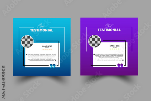 Modern Client Testimonial and Customer Feedback Social Media Post Template