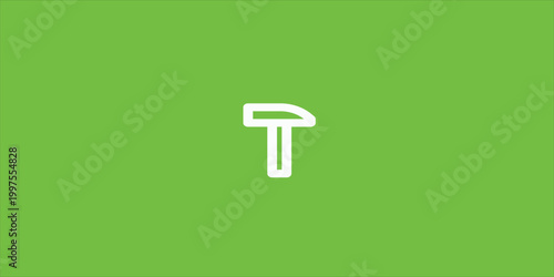 Green key to success vector icon with hammer