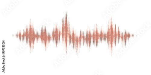 Vector illustration of an abstract music background featuring a digital heart soundwave and electronic pulse frequency lines for audio technology design