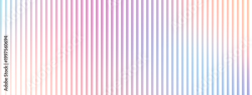 Pastel ribbed glass texture with holographic gradient. Abstract vertical stripe background. Modern fractal glass effect.
