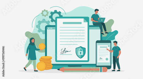Digital Contract Security, E-signature, and Online Financial Transactions