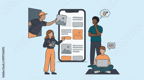 Collaborative Team Designing and Developing a Mobile App UI/UX