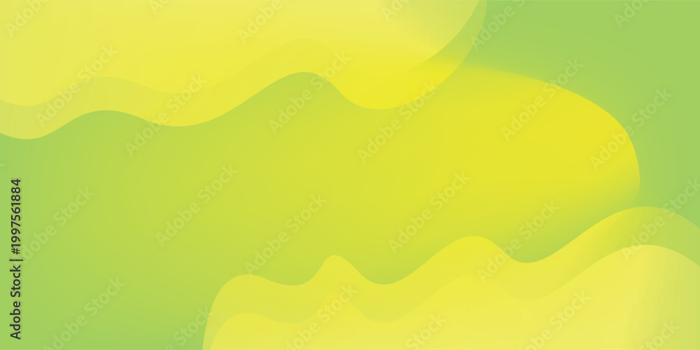 Obraz premium Abstract Vibrant Lime Yellow Layered Wave Background