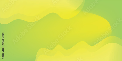 Abstract Vibrant Lime Yellow Layered Wave Background