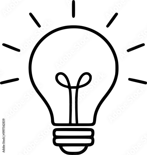 Lightbulb Idea Innovation Creative Thinking Inspiration Vector Icon