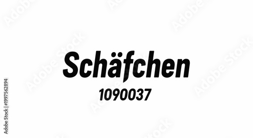 Black text "Schäfchen" and a number "1090037" on white background