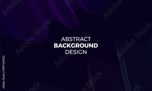 Abstract Dark Wave Line Background with Minimal Futuristic Flow Design
