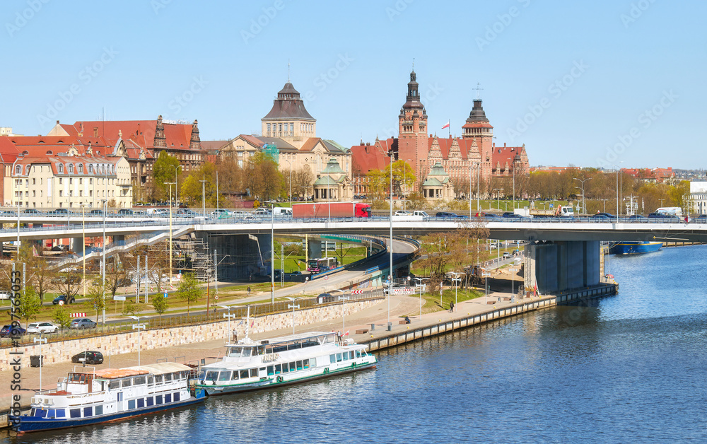Obraz premium A photo of the waterfront in Szczecin, Poland..