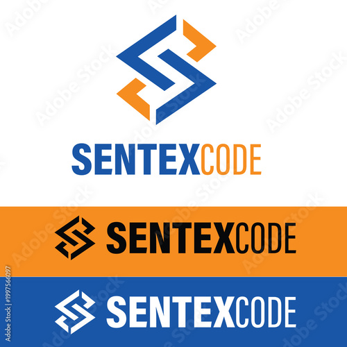 Modern Abstract Letter S Tech Logo Design Template