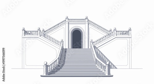 Grand Staircase Exterior Architecture Detailed View