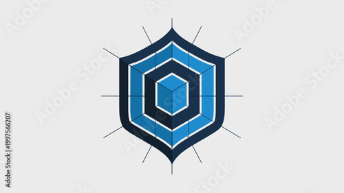 Navy and blue honeycomb shield mark – Perfect for corporate security, network defense, or professional insurance branding.