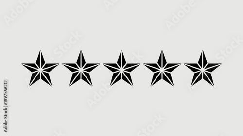 Five sharp five-point star rating system – Ideal for product reviews, customer feedback forms, or service quality indicators.