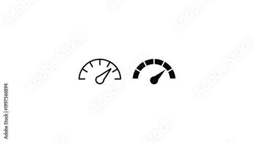 speedometer gauge icon set minimal flat vector performance meter dashboard indicator concept ui ux interface design illustration
