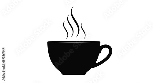 steaming coffee cup silhouette high quality professional detailed modern elegant stylish