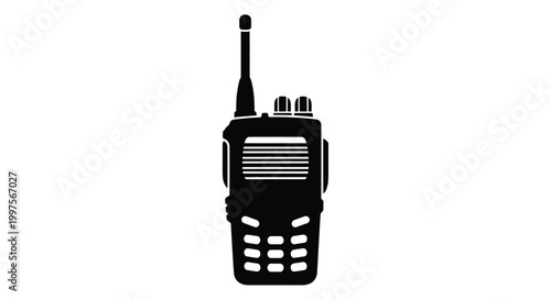 walkie talkie silhouette with antenna and buttons high quality professional detailed