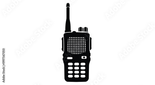 walkie talkie silhouette with antenna and buttons high quality professional detailed