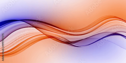 Abstract wavy ribbons flow gracefully in a harmonious dance of color gradients, creating an eye-catching visual experience.