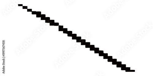 Geometric black line pixelated, diagonal on background .