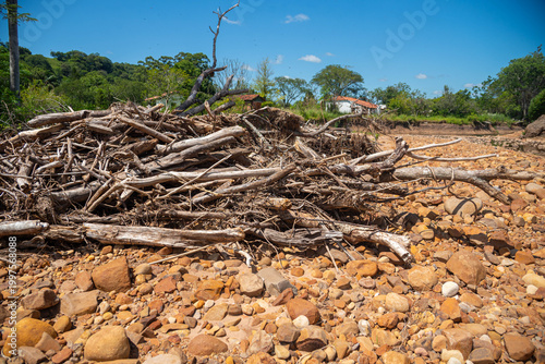 flood debris after river overflow in Brazil.