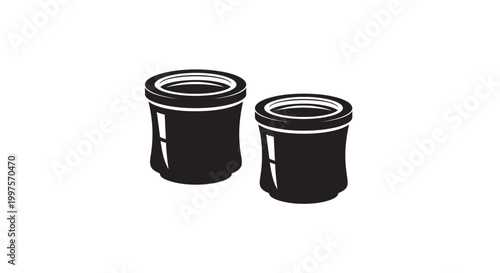 two cylindrical containers silhouette high quality professional detailed modern elegant stylish