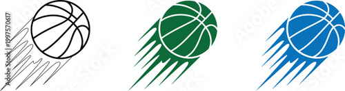 Dynamic basketball vector graphics illustration of speed and motion with vector art