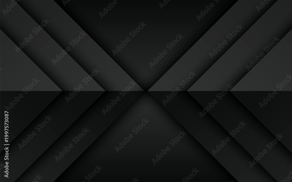 Obraz premium 3D techno abstract background with overlapping layers in dark space. Cutout style graphic design element concept for banners