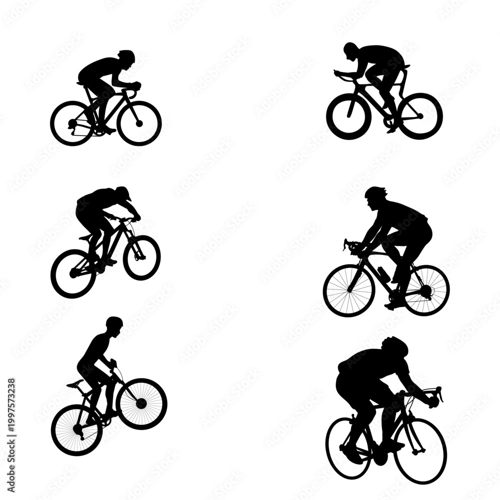 Obraz premium set of bicycles silhouettes