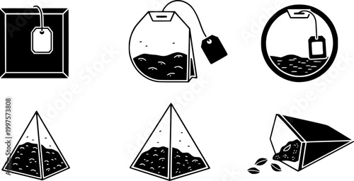 set of Tea bag icons set. Teabag icon. Vector illustration.
