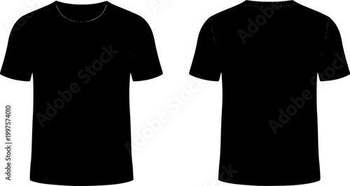 Vector set illustration of t-shirt. Front and back views
