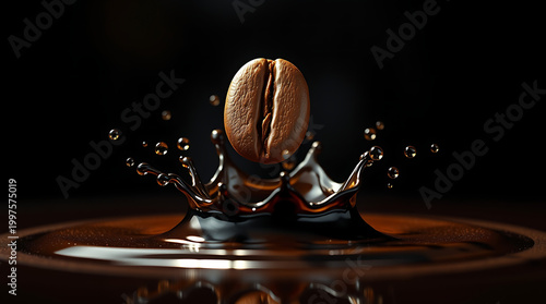 Cinematic Coffee Bean Splash in Espresso – Dramatic High-Speed Liquid Art